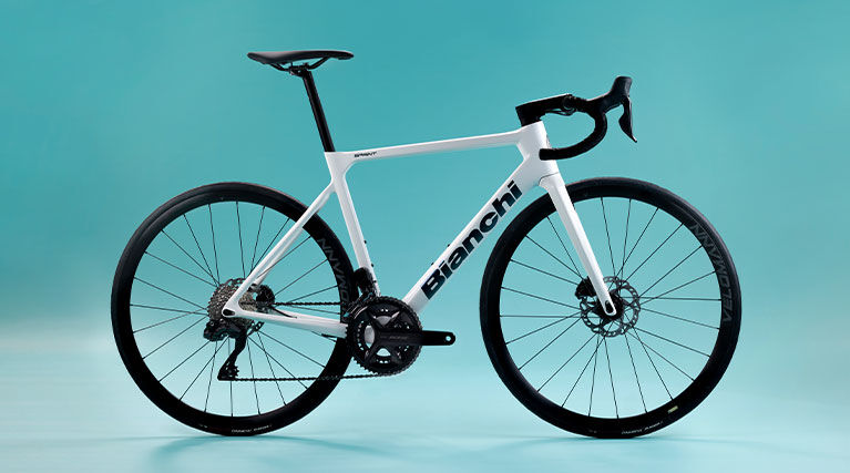 weißes Bianchi Sprint Fahrrad