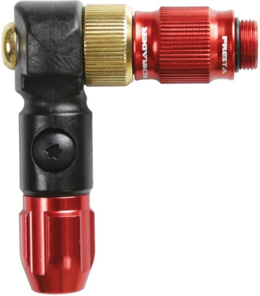 Lezyne ABS-1 Pro Chuck Pumpenkopf mit Schrader und Presta, für High Pressure Hose, rot-glänzend